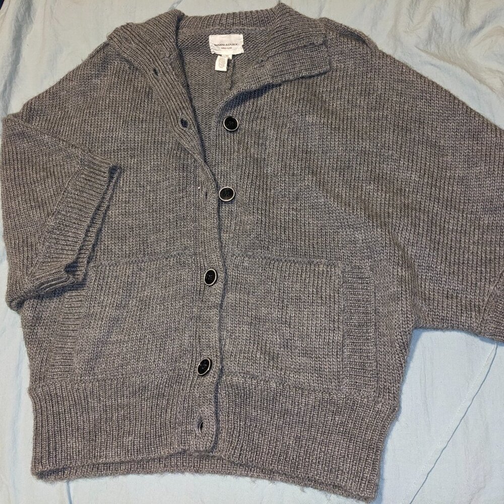 Grey Banana Republic XS wool buttoned sweater